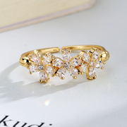 欧美时尚个性饰品 甜美花瓣亚马逊戒指 女气质简约满砖梅花瓣指环