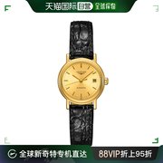 香港直发longines浪琴女士手表，瑰丽系列黄金色(黄金色)圆形表盘l43212122