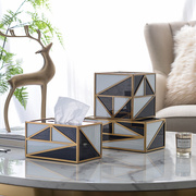 北欧现代客厅创意皮纸巾盒 时尚简约家用抽纸盒 欧式餐巾纸盒家居