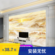 8d电视背景墙纸欧式浮雕奢华大气立体壁画仿大理石纹壁纸影视墙布