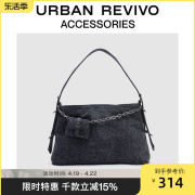 urbanrevivo秋冬女士复古时髦牛仔单肩斜挎包uawb30241