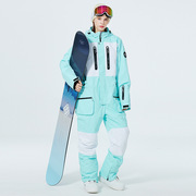漂途连体滑雪服男女套装，冬季户外防风，防泼水保暖单板双板滑雪服