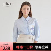 line女装夏季五分袖纯色OL职业女士衬衫上衣NWBLLD0100