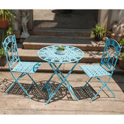 品阳台小桌椅套件欧式户外组合折叠三件套铁艺花园庭院桌椅休闲新