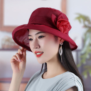 夏季韩版防晒雪纺遮阳帽沙滩帽太阳帽时尚潮版遮光帽气质帽女纱帽
