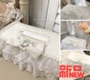 欧韩纸巾盒白色天使蕾丝重工艺珍珠质感创餐桌茶几抽纸套