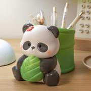 可爱熊猫笔筒摆件，办公室装饰学生桌面周边文创送女生，实用生日礼物
