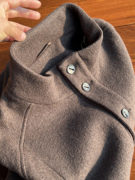 0束缚chao有品~个性设计感单排扣立领中长款羊毛呢大衣外套男