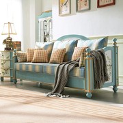 田园彩绘沙发组合套装可拆洗地中海小户型客厅做旧单人位双人沙发