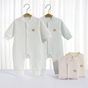 婴儿保暖连体衣春秋冬装女宝宝，空气棉夹丝，哈衣新生儿衣服0-3个月6