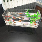 金鱼缸(金鱼缸)小鱼，鱼缸玻璃长方形观赏加厚桌面方缸小型水培植物养透明