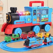仿真电动小火车轨道套装儿童男孩汽车合金模型3岁6宝宝2益智玩具4