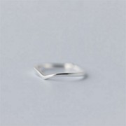 925纯银戒指简约v型指环，女尾戒开口戒指可调节配饰