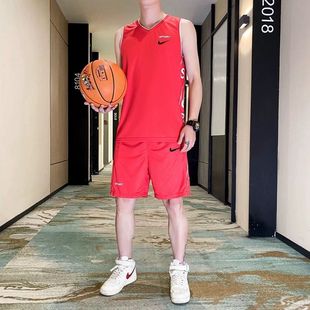 耐克顿篮球服套装男夏季冰丝速干无袖背心青少年健身跑步运动球衣