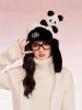 大熊猫帽子女款冬天季仿兔毛，儿童保暖套头帽毛加厚(毛加厚)绒卡通可爱护耳