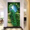 印花法国DMC十字绣客厅大画世界名画油画 绿光森林孔雀