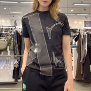 Calvin Klein CK夏季女士休闲潮流大标LOGO圆领短袖T恤上衣