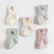 新生儿婴儿袜子0一3月无骨儿童，春秋纯棉初生，宝宝女不勒腿中筒袜子