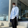 韩国东大门男装慵懒风气质宽松减龄大码衬衫落肩OS外搭外套