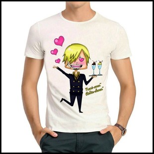 Sanji T-shirt 海贼王 山治 T恤 白色 短袖 Q版 山治 T恤 男女