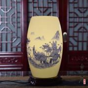 现代中式灯具景德镇薄胎陶瓷，台灯复古典床头灯，青花瓷粉彩陶瓷