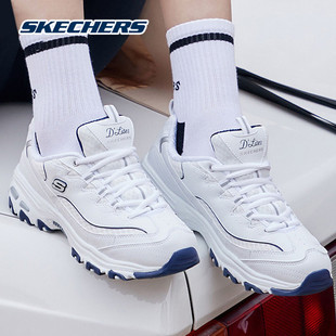 skechers斯凯奇女鞋2024春夏季小白熊，运动老爹鞋海军蓝熊猫鞋