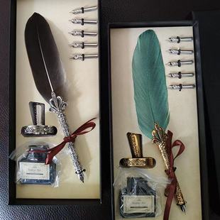 羽毛笔复古欧式英伦蘸水笔哈利波特墨水钢笔书写学生用送生日礼物