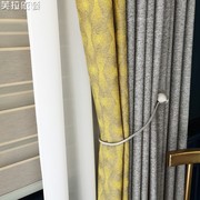 简约北欧森系双面肌理，灰黄撞色拼接棉麻客厅，窗帘定制2022遮光