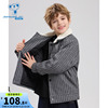 gd真维斯男童夹克，外套2023冬季时尚格子，童装保暖夹棉外套