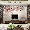 中式花鸟壁纸8d梅花电视背景墙纸喜上眉梢客厅沙发影视大型壁画