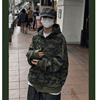MRDONG韩国男女款街头潮流迷彩vintage阔版连帽卫衣开衫外套