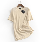 L974纯色薄款通勤OL风圆领短袖上衣夏季2023百搭基本款女T恤