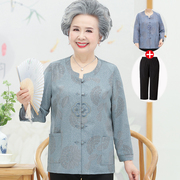 奶奶装中袖衬衫中老年人春装女妈妈夏装短袖上衣服老太太6070岁80
