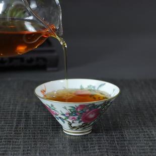 茶具功夫茶主人杯景德镇釉上粉彩描金九桃五福复古斗笠杯瓷器单杯