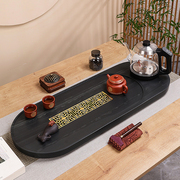 乌金石茶盘自动上水茶具套装长方形简约创意家用茶台茶海天然大号