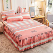 纯棉床罩床裙式床套单件防尘保护套1.5米1.8全棉，床单床垫床笠防滑
