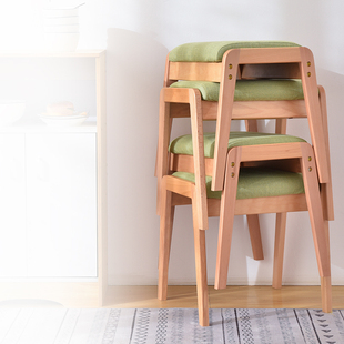 凳子家用小板凳实木餐桌凳，简约换鞋凳多功能，小椅子客厅沙发凳布艺