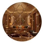 艺术玻璃拼镜背景墙边框，造型玻璃墙茶镜菱形客厅，电视饭厅镜面定制