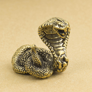 铜蛇摆件黄铜生肖蛇家居，客厅装饰铜器工艺品，蟒蛇眼镜蛇摆件小礼物