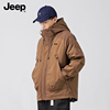 jeep吉普棉衣男士冬季2023连帽短款棉服休闲加厚保暖外套夹克