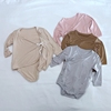 莫代尔婴儿三角哈衣新生儿和尚，服宝宝连体，睡衣夏季长袖薄款包屁衣