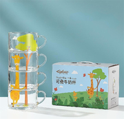 艾格莱雅玻璃旅行水杯家用耐热茶杯透明小套装果汁牛奶杯加厚