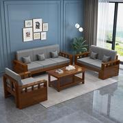 欧式全实木松木沙发组合小户型客厅转角贵妃简约三人木沙发经济型