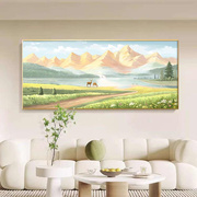 日照金山客厅装饰画现代简约大芬油画村入户山水，风景沙发背景墙挂