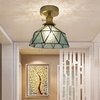 美式全铜小吸顶灯北欧日式复古衣帽间创意玄关，走廊入户过道阳台灯