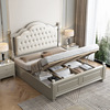美式实木床1.8米白色双人床现代简约轻奢主卧1.5米公主床软包婚床