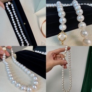 10-11mm天然淡水珍珠项链简约时尚，精致珍珠项链配送礼盒