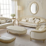 欧式新古典实木雕花三人沙发 复古做旧布艺沙发 美式乡村客厅沙发
