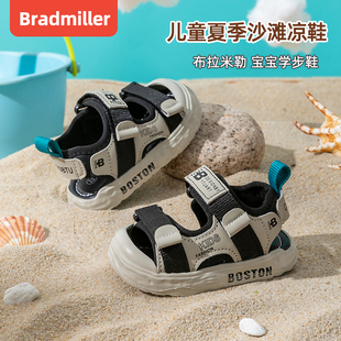 宝宝机能凉鞋夏季1岁2-3软底4小童鞋子5儿童，沙滩鞋包头男童学步鞋
