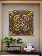 异丽东南亚木雕墙饰镂空雕花板新中式，壁饰墙上装饰品客厅墙面挂件